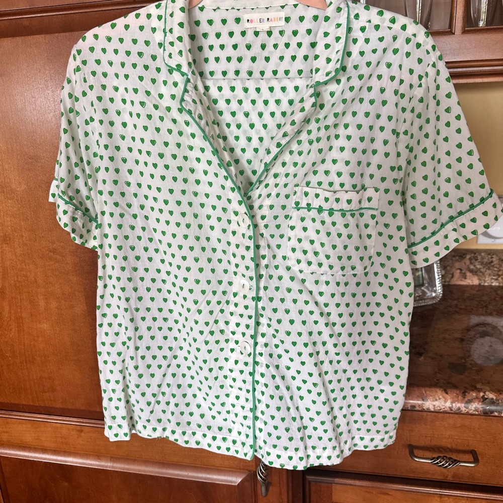 Roller rabbit Green Heart pajamas